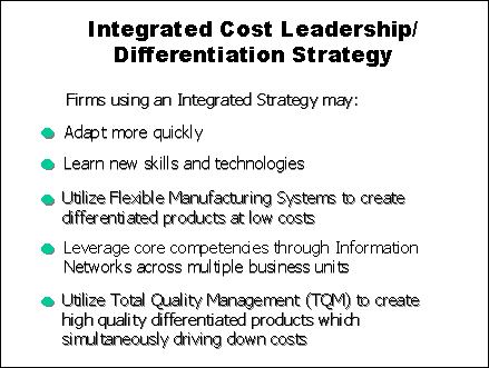 cost leadership and differentiation strategy